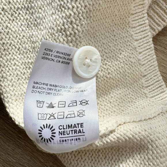 Reformation Cropped Cotton Cardigan Sweater Cream XS - Picture 9 of 14